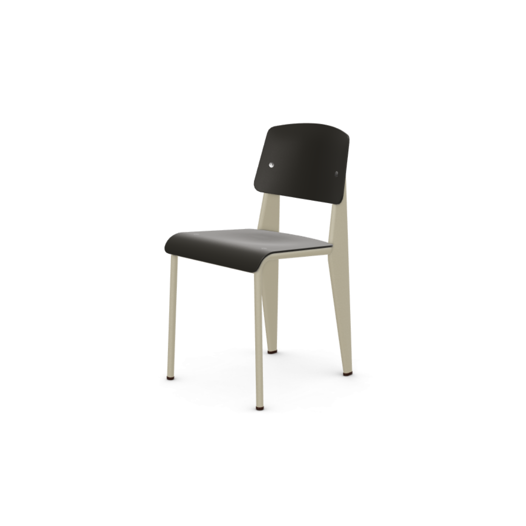 Vitra Standard SP Chair Prouve Blanc Colombe Ecru / Black