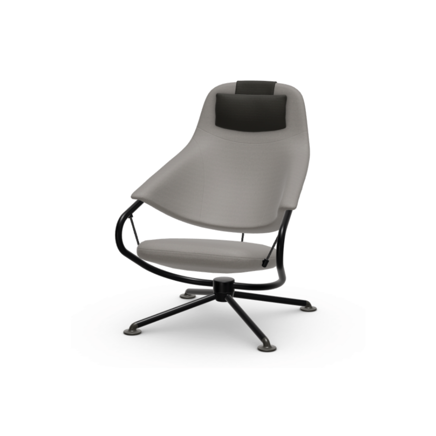 Vitra Citizen Highback Light Gray Armchair Swivel