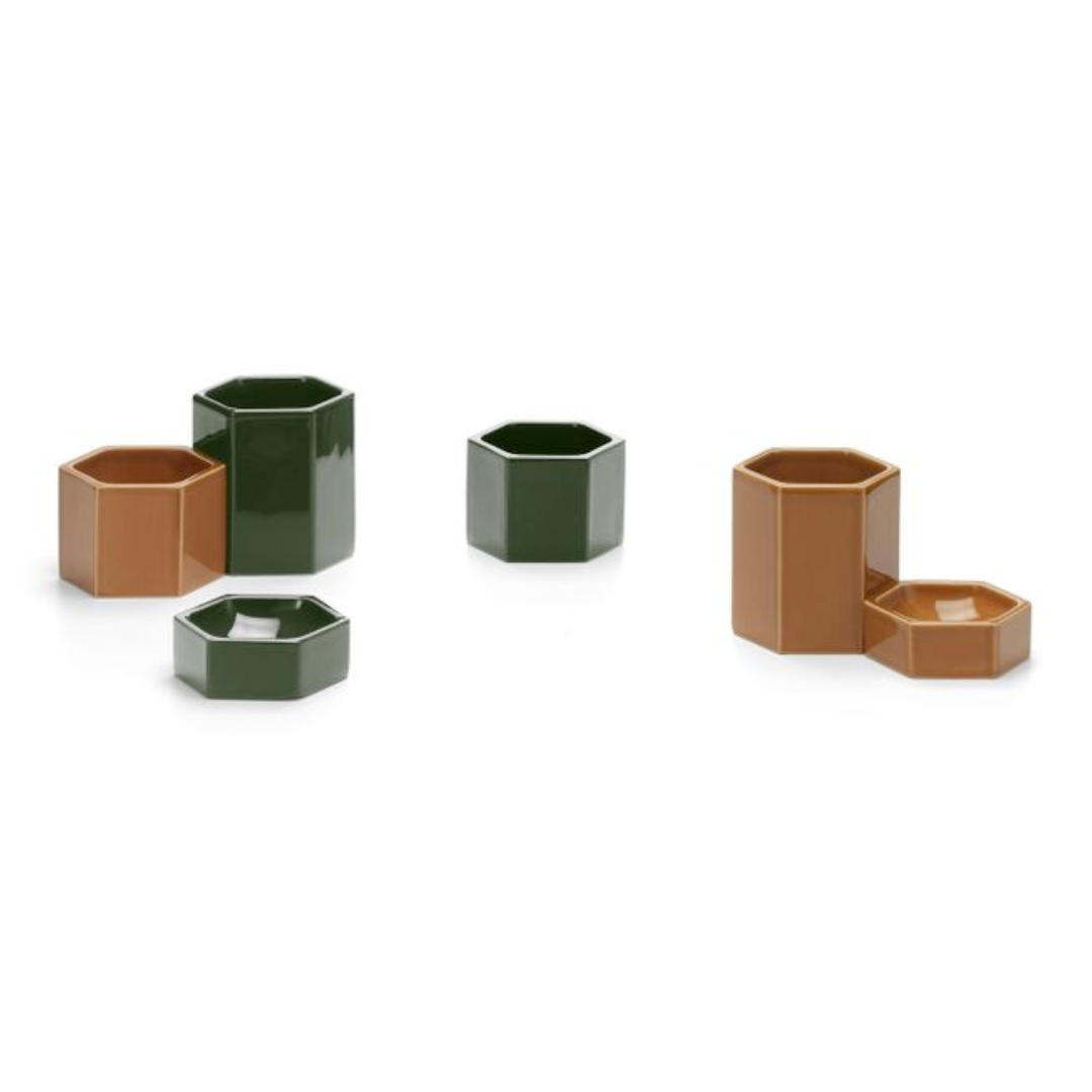 Hexagonal Ceramic Containers