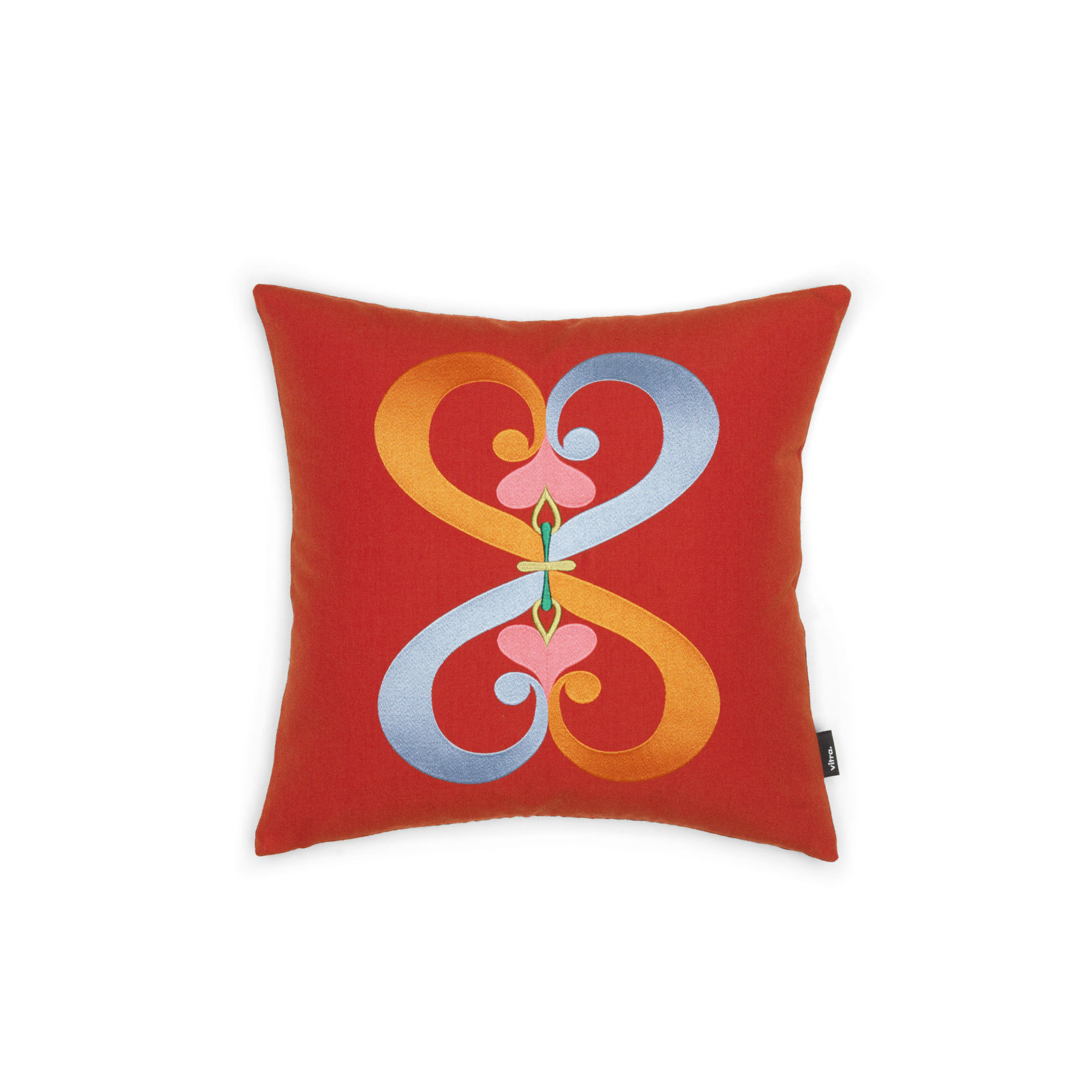 Embroidered Pillows - Double Heart, red