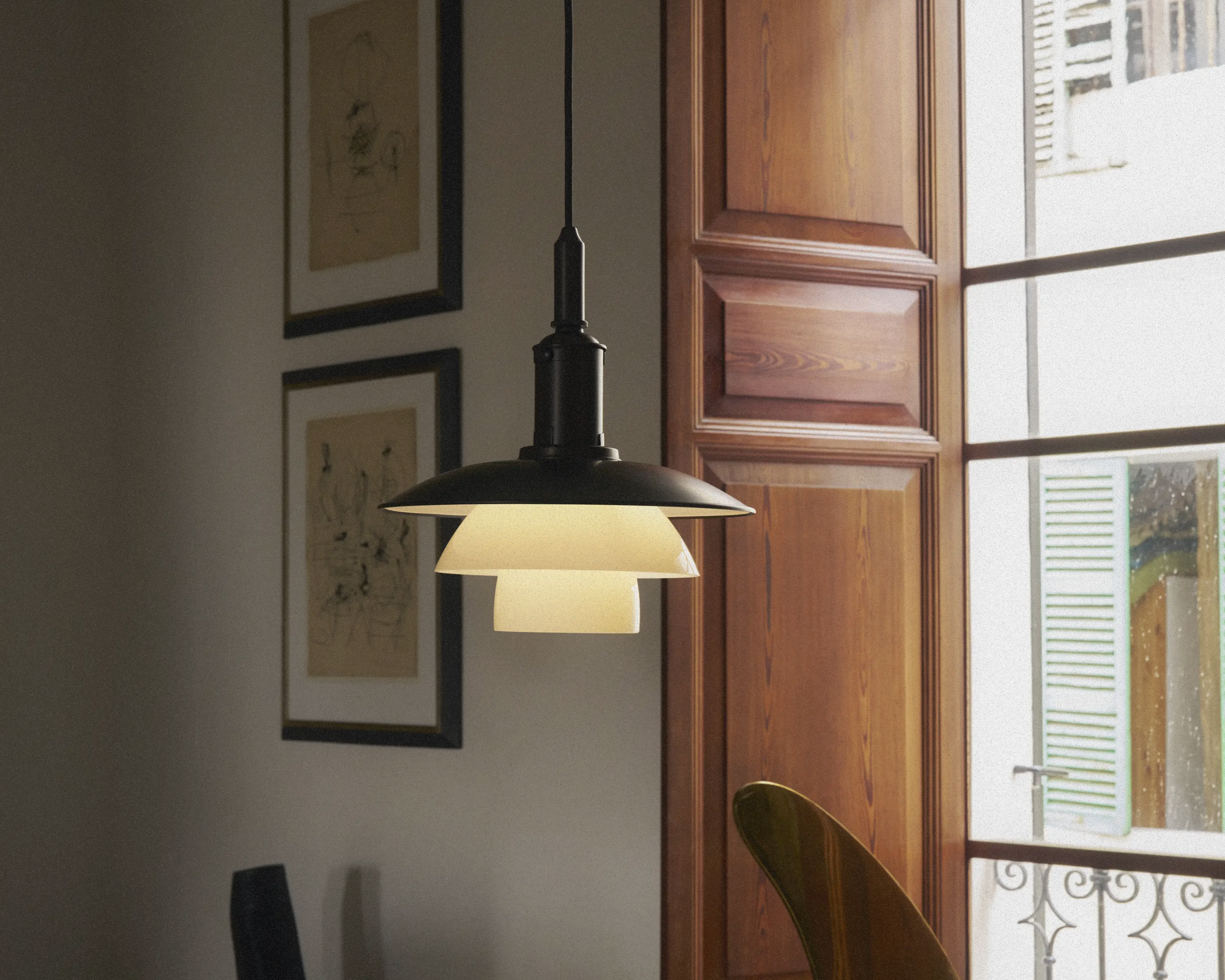 PH 3/3 Aged Brass Opal Pendant Lamp - Special Edition