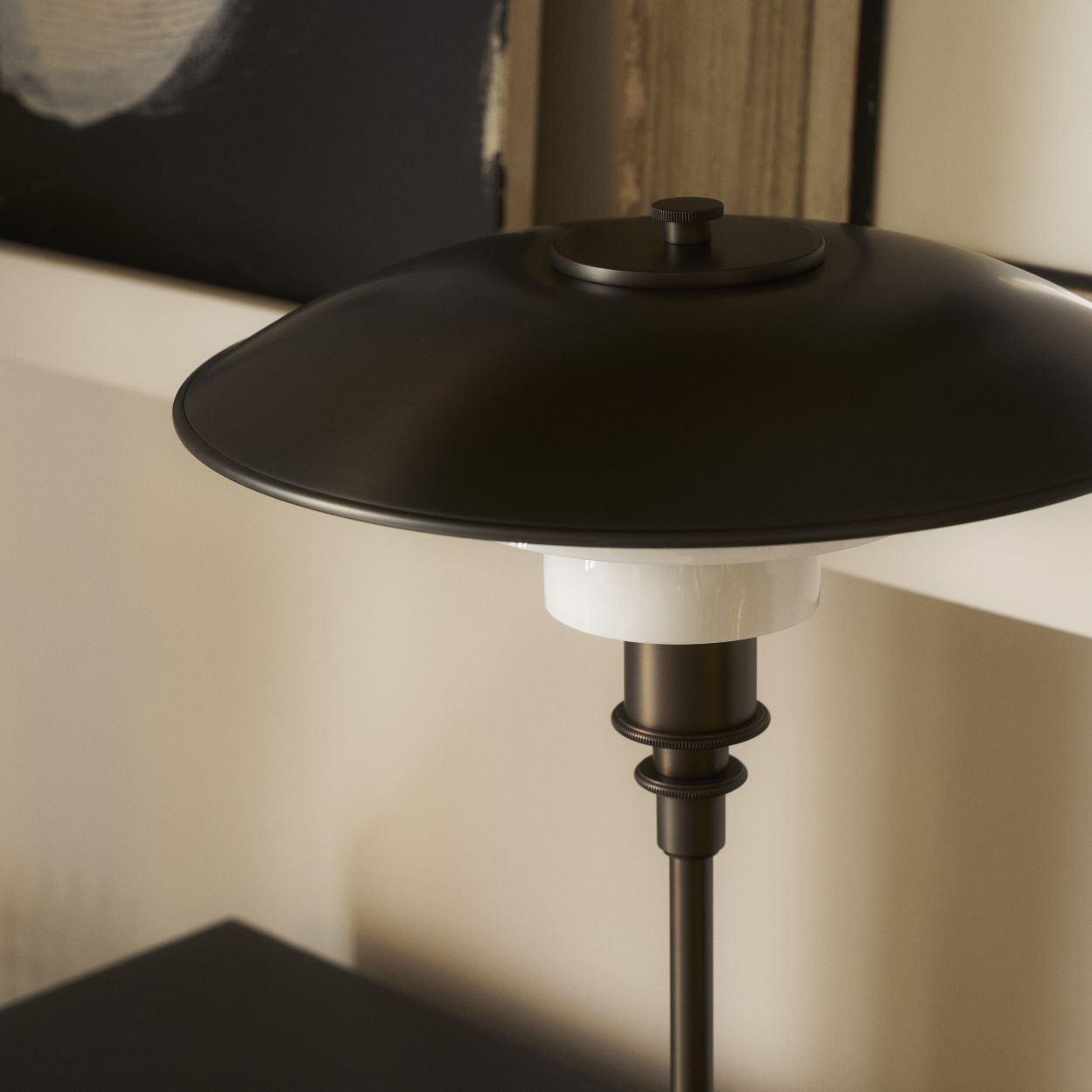 PH 3/2 Aged Brass Opal Table Lamp