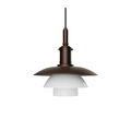 PH 3/3 Aged Brass Opal Pendant Lamp