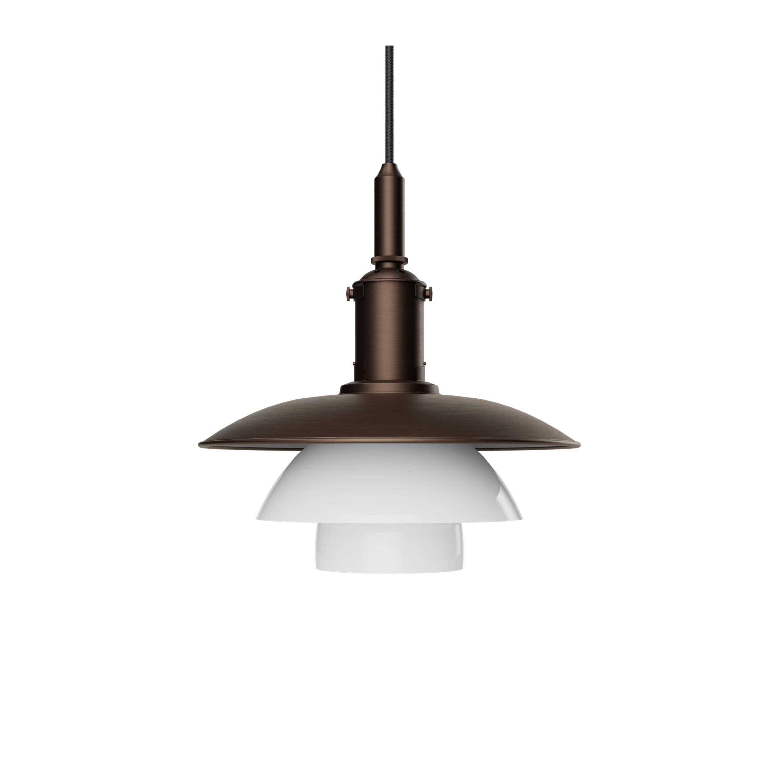 PH 3/3 Aged Brass Opal Pendant Lamp