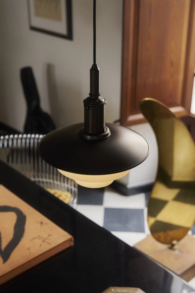 PH 3/3 Aged Brass Opal Pendant Lamp