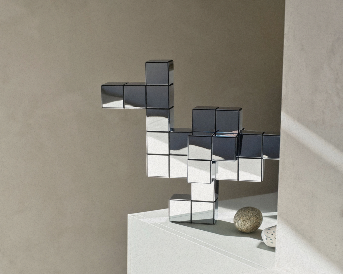 Authentic Vitra Panton Cubes Duck by Verner Panton, classic decorative animal sculpture