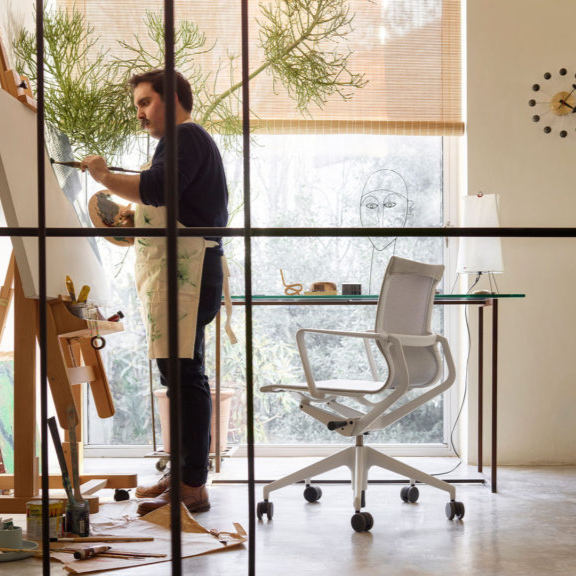 Physix TrioKnit Silver Office Chair
