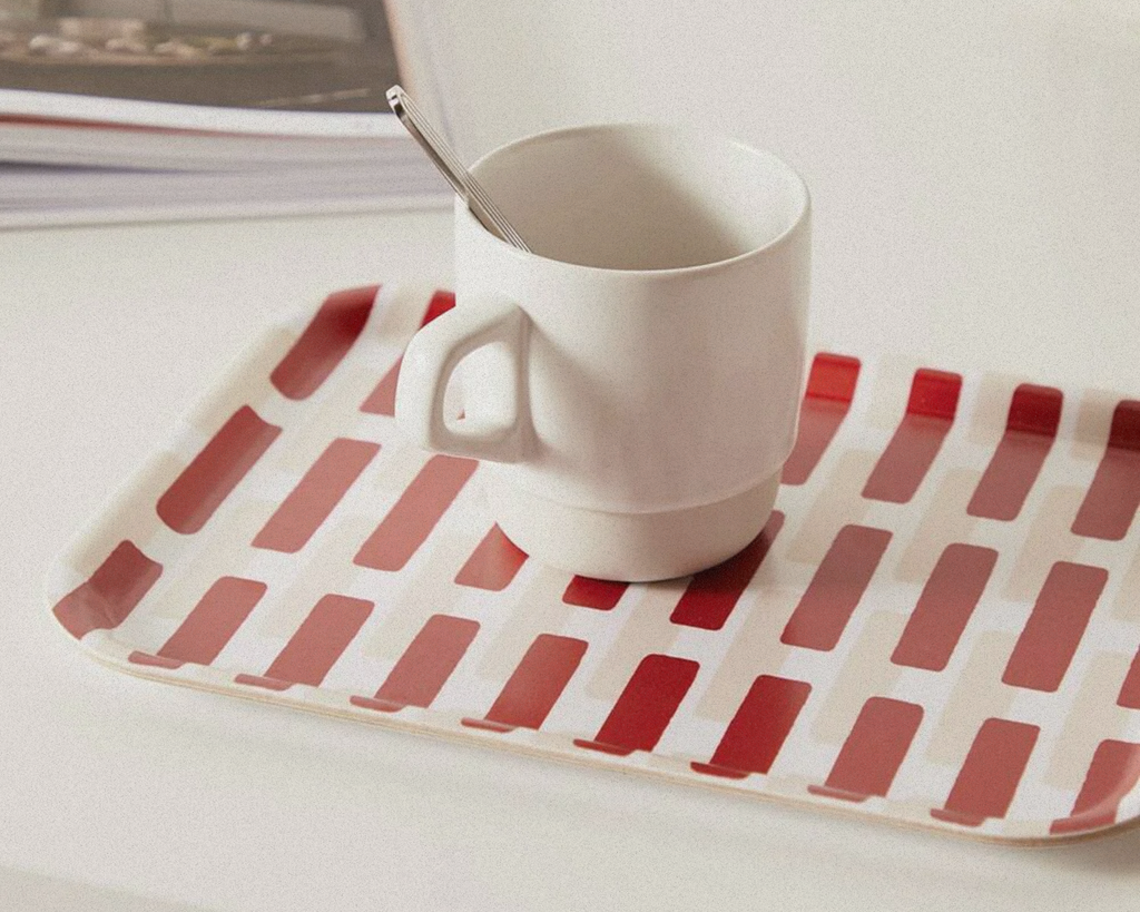 Authentic Artek Siena Tray Small by Alvar Aalto, classic geometric pattern home accessory