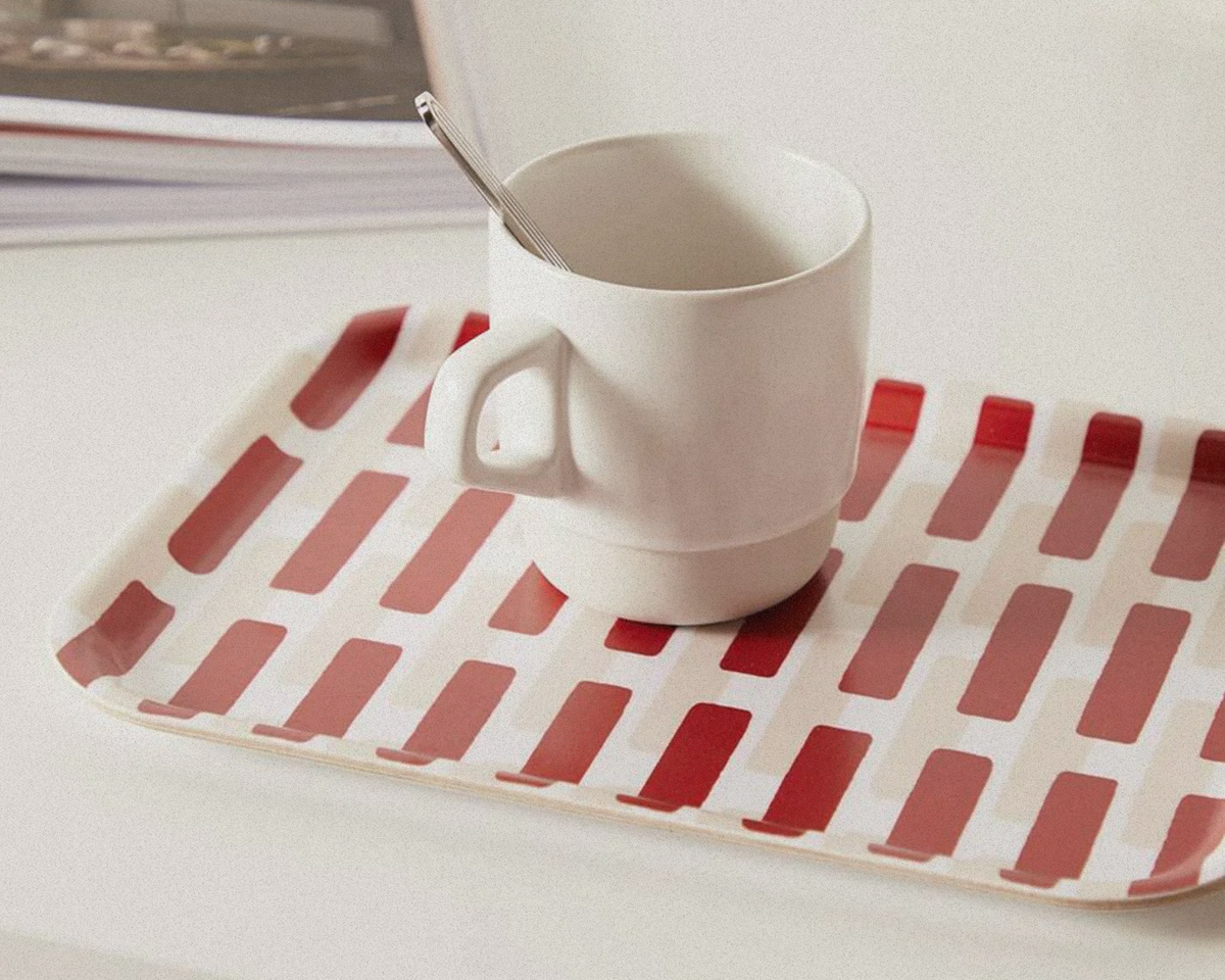 Authentic Artek Siena Tray Small by Alvar Aalto, classic geometric pattern home accessory