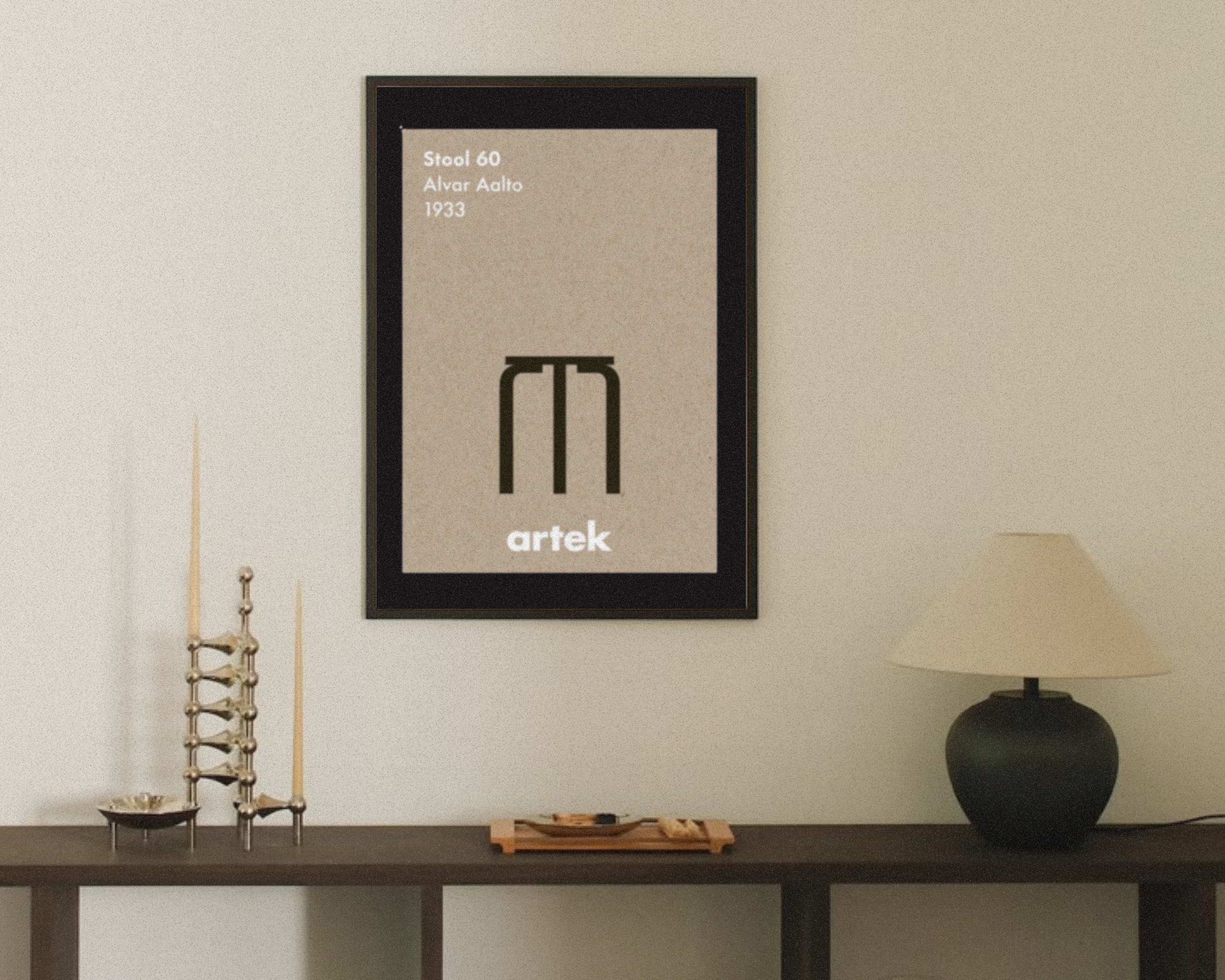 Stool 60 Poster, Greige