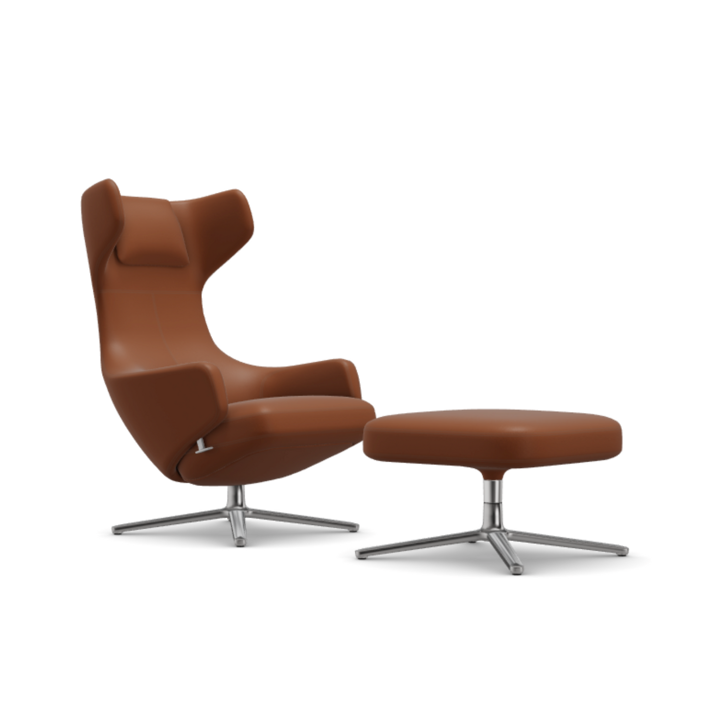 Vitra Grand Repos L40 Leather Cognac with Ottoman