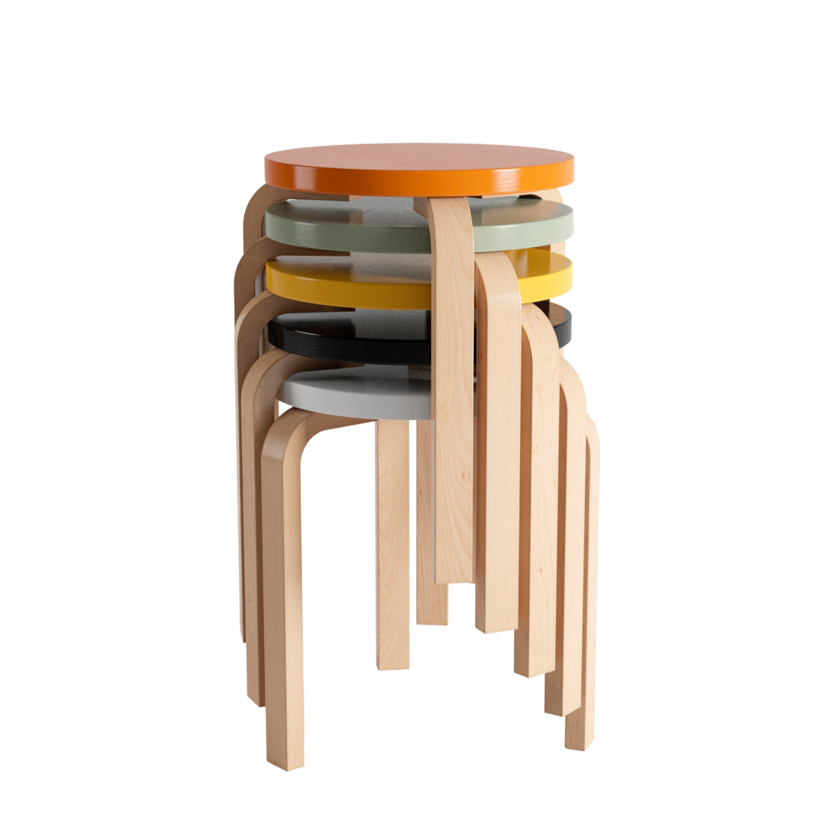 Artek Stool 60 stacked colour collection