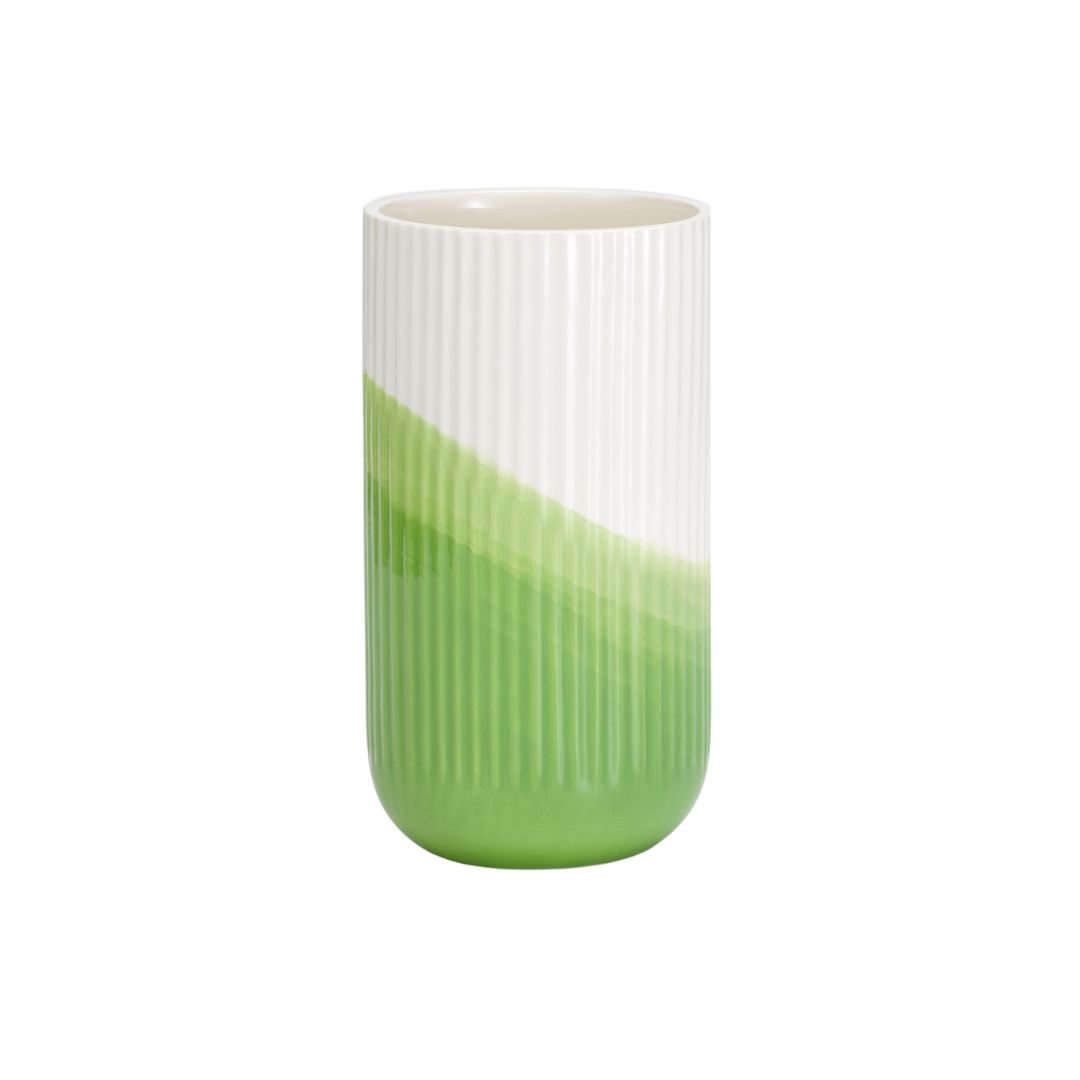 Herringbone Vase Green