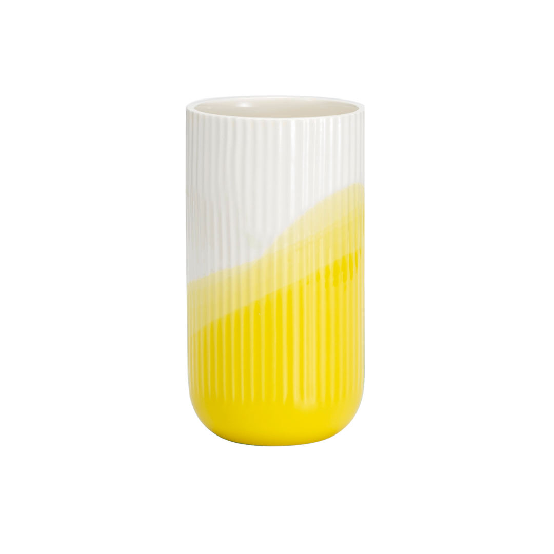 Herringbone Vase Yellow